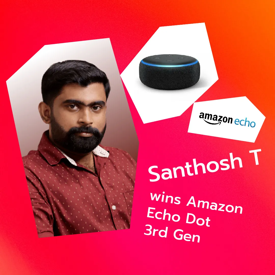 online contest in india winner santhosh t